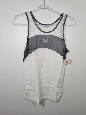 Bill Rodgers Men’s White & Gray Mesh Tank Top